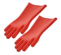 NOLITOY 1 Paire de Moufles Isolants en Caoutchouc Rouge Haute Tension 12 Kv Moufles de Travail Antidérapants pour Électricien Protection Électrique pour Travaux Intérieurs et Extérieurs