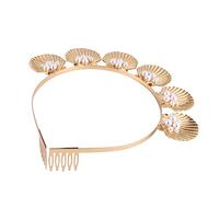 NOLITOY 1 Pc bandeau en coquille d'alliage bandeau de mariée casque de costume de sirène the ritual hair charms accessoire cheveux mariée cerceau de cheveux en perles couvre-chef en métal