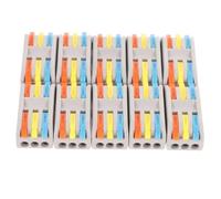 NOLITOY 10 pièces Connecteurs Électriques Compact Entrées Sorties Rapides Sans Outils pour Câbles Souples et Rigides Bornier de Raccordement Flamme
