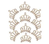 NOLITOY 10 pièces Couronnes DIY et Cristal Imitation Accessoires Cheveux Dorés pour Décorations Coiffure Bijoux de Mariage et Fêtes