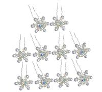 NOLITOY 10 Pièces Fourche à Cheveux Flocon De Neige Coiffe De Mariée Casque De Mariage Cheveux De Mariage Épingle à Cheveux Mariée Fournitures De Cheveux De Mariée Alliage Blanche