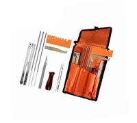 NOLITOY 10 pièces Kit Affûtage Chaîne Tronçonneuse Accessoires Métal Limes Rondes avec Poignée Bois Ergonomique Résistant à Abrasion Portable pour Usage Professionnel et Particulier