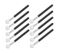 NOLITOY 10 Pièces Lot de Éponges à Maquillage avec Manche Bois Applicateurs Ronds pour Fond de Teint et Correcteur Pinceaux Ergonomiques pour Application Précise et Finition