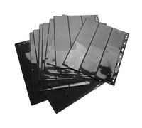 NOLITOY 10 pièces Pages Album pour Timbres Noir Double Face Vertical Rangées pour Collectionneurs de Timbres Feuilles de Protection Durables Pet pour Classement et Exposition