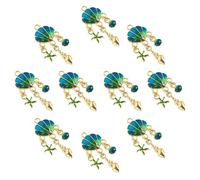 NOLITOY 10 pièces Pendentifs Coquillage Alliage Bleu pour Création Bijoux DIY Breloques Forme de Coquillage Accessoires pour Boucles Oreilles Colliers et Bracelets