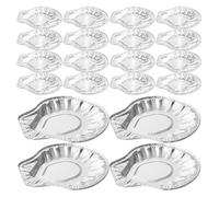 NOLITOY 100 Barquettes Jetables en Aluminium de Coquillage Mini Plats pour Cuisson et Service de Fruits de Mer Adaptées au Barbecue et Four pour Huîtres et Coquilles Saint-