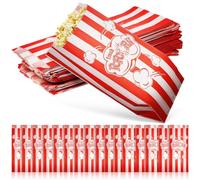 NOLITOY 100 Paquet à Pop-corn en Papier Design à Rayures et Lettres Imprimées, Résistance à L'huile, pour Fêtes et Cinémas, Contenant 100 Pièces