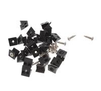 NOLITOY 100 pièces Équerres Plastique pour Réparation Tiroir Kit Renfort Fixation Fond Armoire avec Vis Noir Support Étagère Meuble Accessoire Mending Wedges pour Réparation Meuble