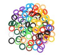 NOLITOY 100 Pièces Silicone Key Caps Color Coded Identifier Rings Soft Flexible Oil Resistant Covers For Organization At Home And Office