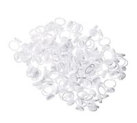 NOLITOY 100 Pièces tasse de bague de tatouage colle à cils pour extensions de cils porte-bague verrines plastique coupelle plastique tasse d'anneau de colle de cils coupe bague brodée