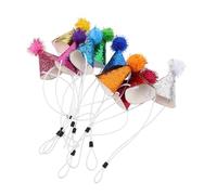 NOLITOY 10pièces Lot de Chapeaux Anniversaire pour Chat Et Chien avec Bandeau Réglable Et Pompons Pailletés pour Décorations De Fête