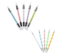 NOLITOY 10pièces Stylos à Double Embout pour Nail Art Outils de Pointillage Silicone Kit de Pinceaux Professionnels pour Manucure