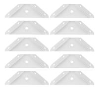 NOLITOY 12 pièces Équerres Angle Degrés Blanches Renforts Angle Acier Épais pour Étagères et Placards Lot de Supports Triangulaires Robustes pour Meubles Fixation Stable