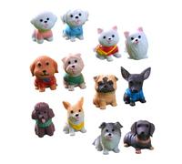 NOLITOY 12 pièces Figurines Miniatures Chiens Décoratives Résine Accessoires Micro Paysage Jouets Miniatures pour Jardin et Bureau Cadeau Adorable pour Amoureux des Chiens