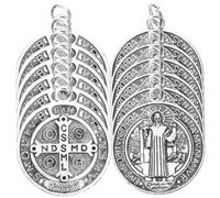 NOLITOY 12 pièces Lot de Pendentifs Saints Métal Italiens Breloques Décoratives pour Bijoux Colliers et Porte-clés Styles Aléatoires Ornements Croix pour Noël et Cadeaux DIY