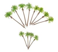 NOLITOY 12 pièces Miniature Palm Tree Models for DIY Scenery Layout Tropical Fake Palm Trees Lightweight Micro Landscape Decoration
