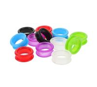 NOLITOY 12 pièces Silicone Scissor Finger Protector Rings For Hair And Pet Grooming Scissors Soft Anti-slip Finger Covers For Salon And Home Use Multi-