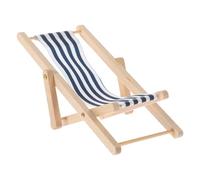 NOLITOY 12 pour Maison de Poupée, Décoration Déco Miniature Plage, Chaise Pliante Mini Bleue à Rayures