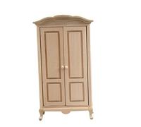 NOLITOY 12 pour Maison de Poupée, Mini Dressing Décoratif en Bois Naturel, Accessoire pour Maison Poupée, Petits Meubles Réalistes pour Chambre Miniature