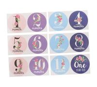 NOLITOY 12pièces Autocollants Mois Garçon Fille Réutilisables Papier Doux Décoration Photo Créative Pour Garçons Et Filles