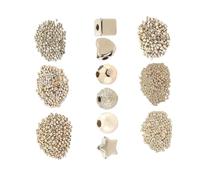 NOLITOY 1300 pièces Perles Décoratives Dorées DIY Perles Intercalaires Rondes Carrées Cœur Étoile pour Bracelets Colliers Accessoires Création Bijoux