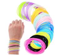 NOLITOY 150 pièces Bracelets Lumineux Silicone Multicolores Lot de Bracelets Glow In The Dark Elastiques et Lumineux pour Poignet et Cheveux Accessoires Souples et Résistants pour Usage