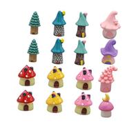 NOLITOY 16 Pièces Miniature Fairy Garden House Resin Figurines for DIY Craft Terrarium Dollhouse Decoration Set