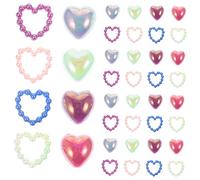 NOLITOY 1paquet Pack De Charms Imitation Coeur à Plat Pour Nail Art Embellissements Multicolores Pour Décoration Et