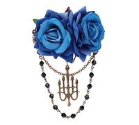 NOLITOY 1Pc Robe Broches Rétro Broche Alliage Gothique Cheveux Broche Chaîne Broche Bleu Plastique