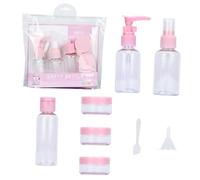 NOLITOY 2 ensembles Bouteilles de Voyage Plastique Rose Set de Flacons Multifonctionnels Rechargeables pour Cosmétiques Contenant Distributeurs Transparents Étanches pour Shampooing