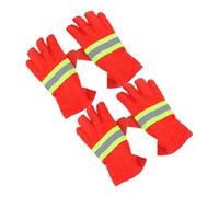 NOLITOY 2 Paires Gants de Résistants Chaleur Épaissis Orange Vif Gants Ignifuges pour Pompiers Protection Thermique Isolante pour Interventions Urgence et Extérieurs