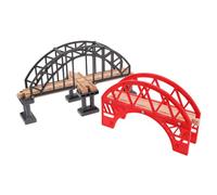NOLITOY 2 pièces Accessoires Modélisme Ferroviaire Ponts Bois pour Jouets Train de Remplacement Ponts Miniatures Réalistes pour Scènes Éducatives et Créatives