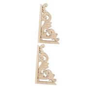 NOLITOY 2 pièces Applique Murale Bois Sculpté Style Européen Décor Meuble Porte Non Peint Décalque Bois Massif pour Décoration Intérieure
