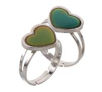 NOLITOY 2 pièces Bague Réglable Changeant de Couleur Selon la Température Anneau Ouvert pour Femmes Lot de Bagues Mode Ajustables et Créatives