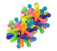 NOLITOY 2 pièces Balle à Mâcher pour Chien Petite Éducatif Interactif Caoutchouc Creux Arc-Ciel avec Cloche Sonore Aide Au Nettoyage Dentaire et du Comportement Destructeur Lot