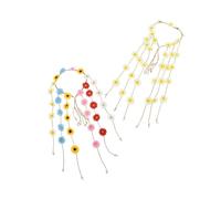 NOLITOY 2 pièces Bandeau Floral Bohème Serre-tête Marguerite pour Filles Accessoire Cheveux Vacances et Léger