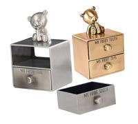 NOLITOY 2 pièces Boîte à Dents Garçon Fille Métal Robuste Coffret Souvenir pour Premières Dents et Boucles Or et Argent Rangement Sécurisé pour Souvenirs Enfance