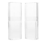 NOLITOY 2 Pièces Boîte de Rangement Transparente pour Coton-tiges et Cure-Dents Étui Portable Anti-poussière Compact pour Voyage Organisateur Multifonctionnel Petit Format Lot