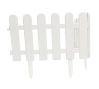 NOLITOY 2 pièces Bordure Jardin Plastique Blanche avec Piquets Solides Clôture Décorative Extérieure pour Pelouse et Cour Fixation Facile Sol pour Jardin Balcon et Fleur