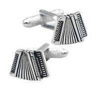 NOLITOY 2 pièces Boutons de Manchette Accordéon Cuivre pour Chemises Business Homme Accessoires Élégants pour Costumes Finition Polie Lot de Noir