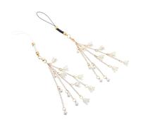 NOLITOY 2 Pièces Breloques à Motif de Fleurs pour Coque de Téléphone Cordon Décoratif avec Perles de Fleurs Lanière Mignonne pour Téléphone Portable