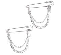 NOLITOY 2 pièces Broche Chaîne Chic Épingles Stylées Accessoires Mode pour Femme Éléments Simples et Polyvalents pour Tenues Quotidiennes et Officielles