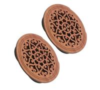 NOLITOY 2 Pièces Cache Rosace Guitare Bois Protection Larsen et Poussière Accessoire Mute pour Guitares Acoustiques et Électriques Motif Fenêtre Foncé