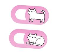 NOLITOY 2 pièces Cache Webcam Ultra Mince Forme de Chat Protection Glissante pour Caméra Dordinateur Portable et Tablette Couverture de Confidentialité et