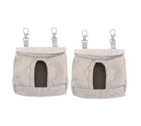 NOLITOY 2 pièces Conteneur Alimentation Suspendu pour Cochons d'Inde Conteneur à Foin avec Fenêtre Accessoire Pratique pour Cage Intérieure Lot de Marron S 2 pcs