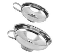 NOLITOY 2 pièces Entonnoir Inox Large Ouverture avec Poignée pour Remplissage Huile Confiture et Liquide Résistant Facile à Nettoyer Compatible Bocaux Larges et Standards