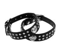 NOLITOY 2 Pièces Lot de 2 Colliers pour Chien de Cœur Noirs S, Réglables et Légers, Collier pour Petits Chiens et Chatons Orné de Pierres Étincelantes, Bijoux Mignons pour Animaux de