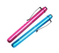 NOLITOY 2 pièces Lot Lampes Stylo LED Médicales Portables Aluminium pour Inspection Buccale et de l'Œil Mini Lampe Poche Sans Pile avec Bouton Marche Arrêt et Règle Intégrée Convient