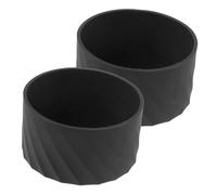 NOLITOY 2 pièces Manchon Antidérapant Silicone Flexible pour Gourde Protection Isolante pour Bouteille Eau Multipurpose Lot de Noir