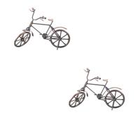 NOLITOY 2 Pièces Modèle de Vélo Rétro en Fer, Décoration Créative de | Objet D’ornement pour Vitrine, Accessoire Photo, Style Élégant et Artistique, Finition Soignée